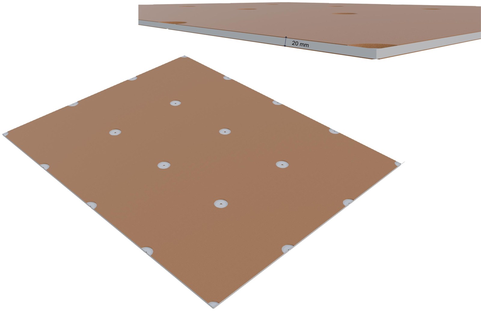 Plancher de 20 mm sur la trame