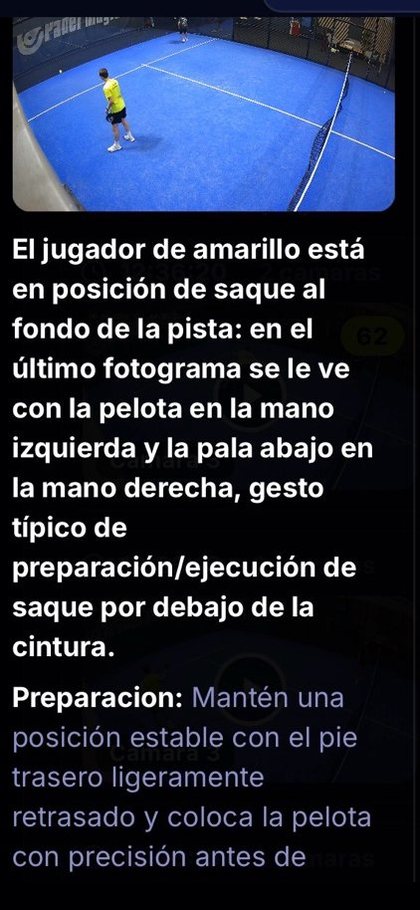 Análisis del golpe con preparación, impacto y consejo