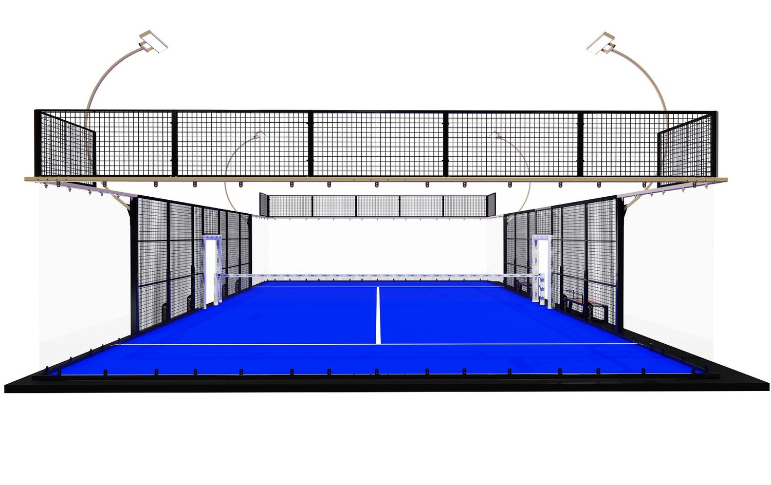 Top Professional padel court — Front elevation
