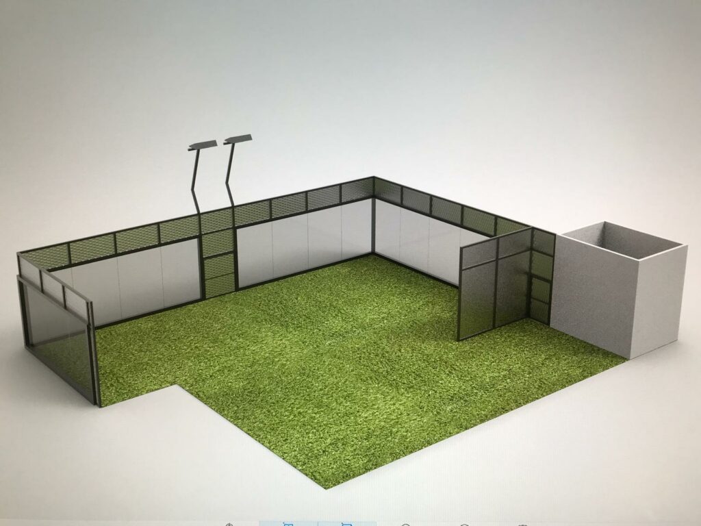 diseño de pista de padel panoramica adaptada