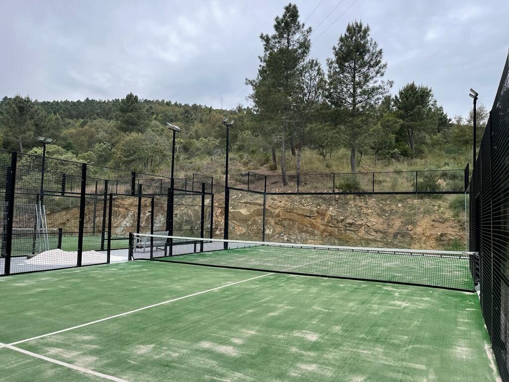 Panoramic paddle court at Vidago Palace Hotel