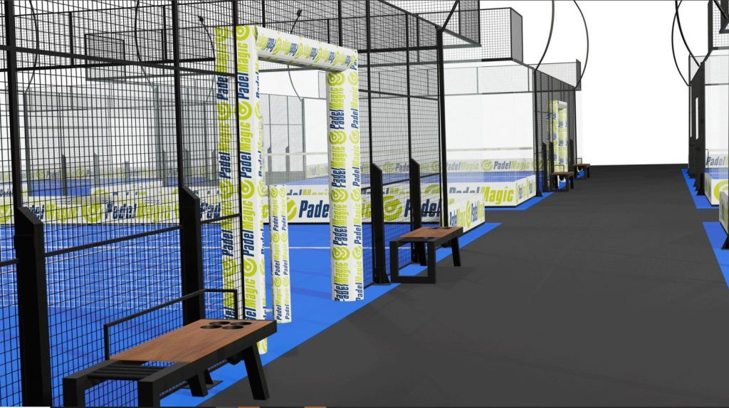 render pista padel 3d